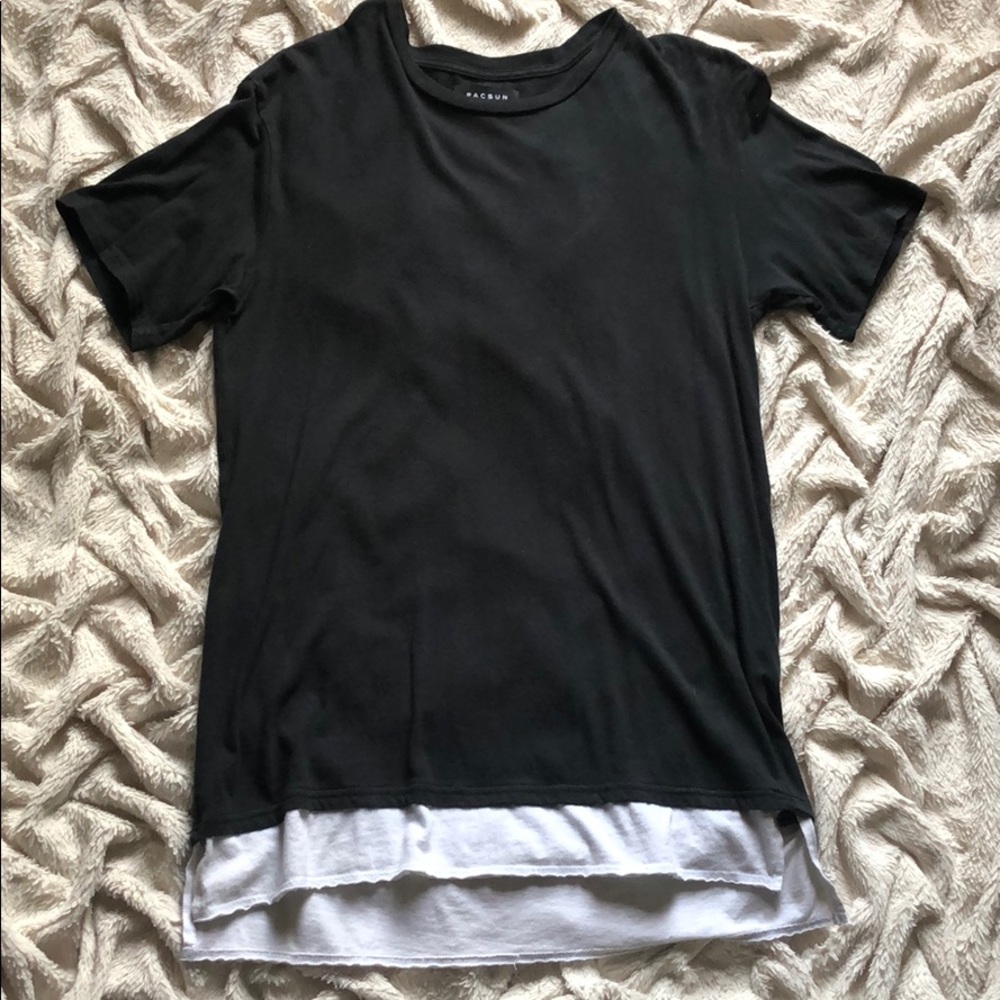 Plain black Tee with white on the bottom